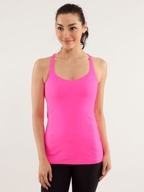 Lululemon Free to Be tank - hot pink, cute straps, good support!